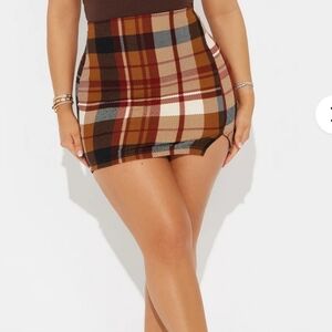 Plaid Mini Skirt Size Large